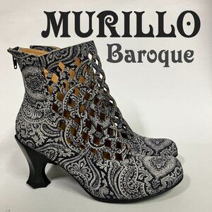 *BRAND NEW!* Fluevog 2014 Baroque MURILLO Boots, Grey Paisley, Size 9 (TTS)!